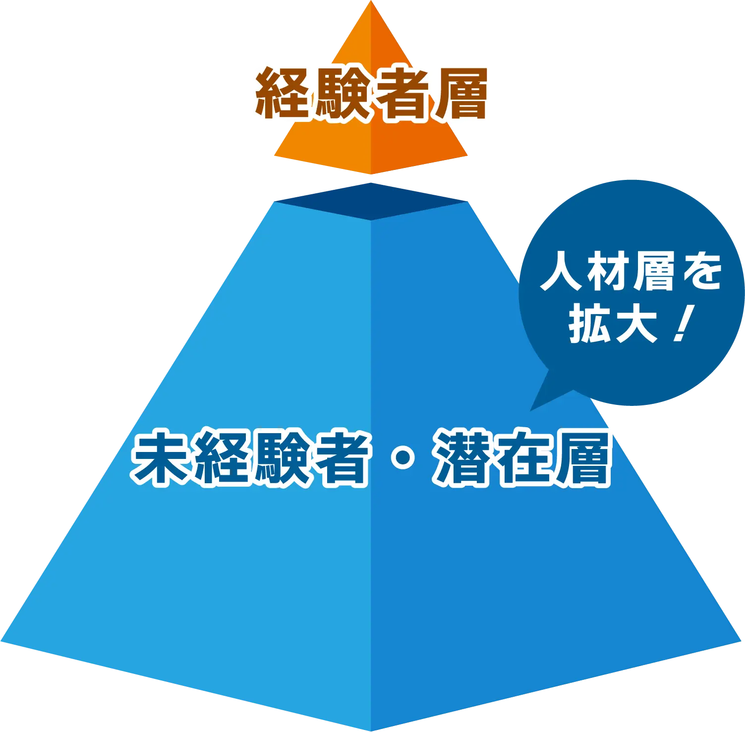 経験者層/未経験者・潜在層 層人材層を拡大!